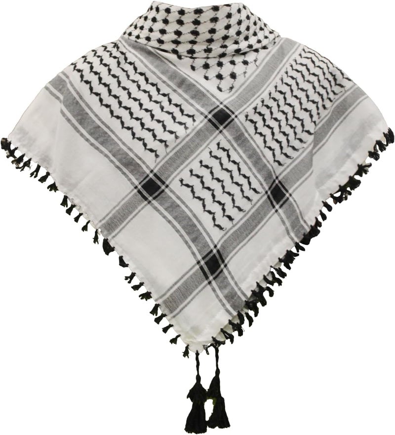 SHOPUKASA شماخ قطن تكتيكي عسكري - وشاح فلسطين - كوفية - لف الرأس والرقبة - هدايا للرجال والنساء + حقيبة ورقية - Image 4